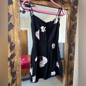 Reformation Black Floral Mini Dress